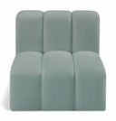Arc Vegan Leather Upholstered Straight Modular Chair - Mint