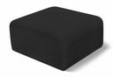 Arc Boucle Fabric Upholstered Modular Ottoman - Black