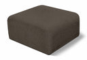 Arc Boucle Fabric Upholstered Modular Ottoman - Brown