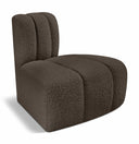 Arc Boucle Fabric Upholstered Reverse Corner Modular Chair - Brown
