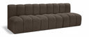 Arc 89.5" Boucle Fabric Upholstered 3pc. Modular Sectional - Brown