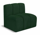 Arc Boucle Fabric Upholstered Straight Modular Chair - Green