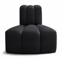 Arc Velvet Upholstered Reverse Corner Modular Chair - Black