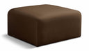 Arc Velvet Upholstered Ottoman - Brown