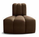 Arc Velvet Upholstered Reverse Corner Modular Chair - Brown