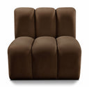 Arc Velvet Upholstered Straight Modular Chair - Brown