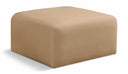 Arc Velvet Upholstered Ottoman - Camel