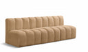 Arc 89.5" Velvet Upholstered 3pc. Modular Sectional - Camel