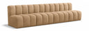 Arc 119" Velvet Upholstered 4pc. Modular Sectional - Camel
