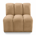 Arc Velvet Upholstered Straight Modular Chair - Camel