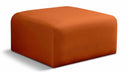 Arc Velvet Upholstered Ottoman - Cognac
