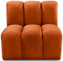 Arc Velvet Upholstered Straight Modular Chair - Cognac