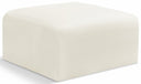 Arc Velvet Upholstered Ottoman - Cream