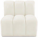 Arc Velvet Upholstered Straight Modular Chair - Cream