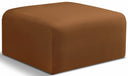 Arc Velvet Upholstered Ottoman - Saddle