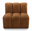 Arc Velvet Upholstered Straight Modular Chair - Saddle