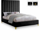 Via Velvet Upholstered Bed - Black