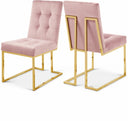 Pierre Velvet Upholstered Dining Chair - Pink