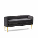 Audrey Velvet Upholstered Bench - Grey