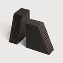 Dark Brown Grooves Book Ends by Ethnicraft, view 3