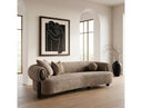 Arnaud - Modern Tan Fabric + Brown Oak Sofa