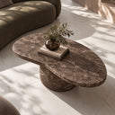 Kazbek - Modern Faux Marble Concrete Coffee Table, view 8