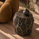 Koussi - Modern Black + Bronze Concrete End Table, view 8