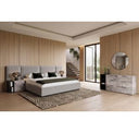 Maranello - Modern Grey Fabric Bed w/ Two Nightstands