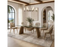 Pangea - Mid-Century Modern Cream & Taupe Vegan Leather + Buckwheat Ash Dining Chair (Set of 2)