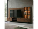 Raskin - Contemporary Walnut Entertainment Center w/ LED Lighting
