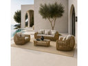 Sandra - Outdoor Beige + Wicker Sofa Set