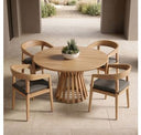 Sintra - Outdoor Grey Fabric + Eucalyptus Sofa Set