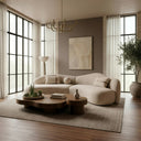 Spiro - Modern Beige Fabric Curved Sectional Sofa