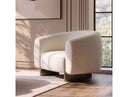 Thrive - Modern Beige Fabric + Antique Brass Accent Chair