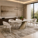Vela - Modern Ceramic + Brass Dining Table