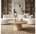 Velma - Modern Travertine Marble Round Dinette Table