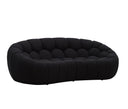Yolonda - Modern Curved Black Fabric Sofa Set