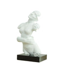 Woman Torso Modern White + Black Base Sculpture
