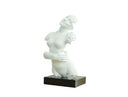 Woman Torso Modern White + Black Base Sculpture