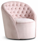 Alessio Velvet Upholstered Swivel Accent Chair - Pink