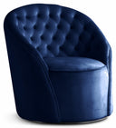 Alessio Velvet Upholstered Swivel Accent Chair - Blue
