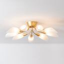 Vintage Gold Leaf Enfield Semi Flush 30.75" by Hudson Valley, view 6