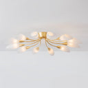 Vintage Gold Leaf Enfield Semi Flush 42" by Hudson Valley, view 3