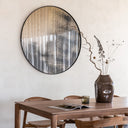 Aged Round Wall Mirror