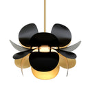 Gold Leaf Ginger Chandelier 34.5" x 22.25" 308-43-GL/SBK by Corbett Lighting, view 4