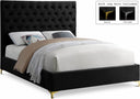Cruz Velvet Upholstered Bed - Black