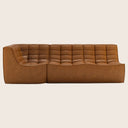 N701 Modular Leather Square-Corner Sectional