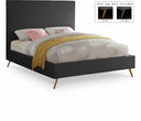 Jasmine Velvet Upholstered Bed - Grey