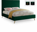 Jasmine Velvet Upholstered Bed - Green