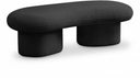 Luka Boucle Fabric Upholstered Bench - Black